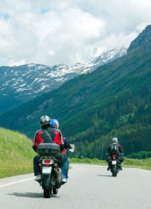 Photo of motorcycle riders enjoying a mountain ride