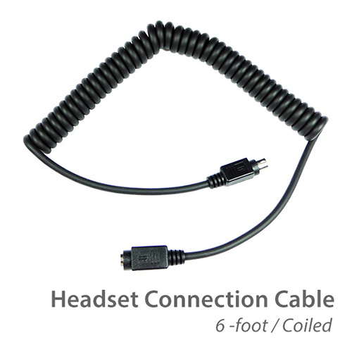 photo of the coiled headset connection cable