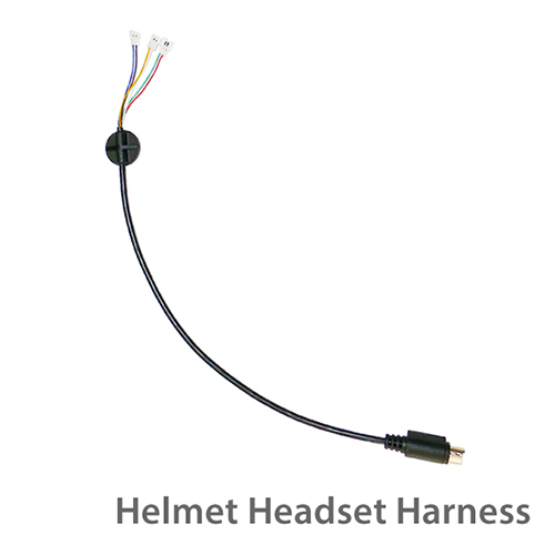 photo of the helmet headset harness with color coded wires